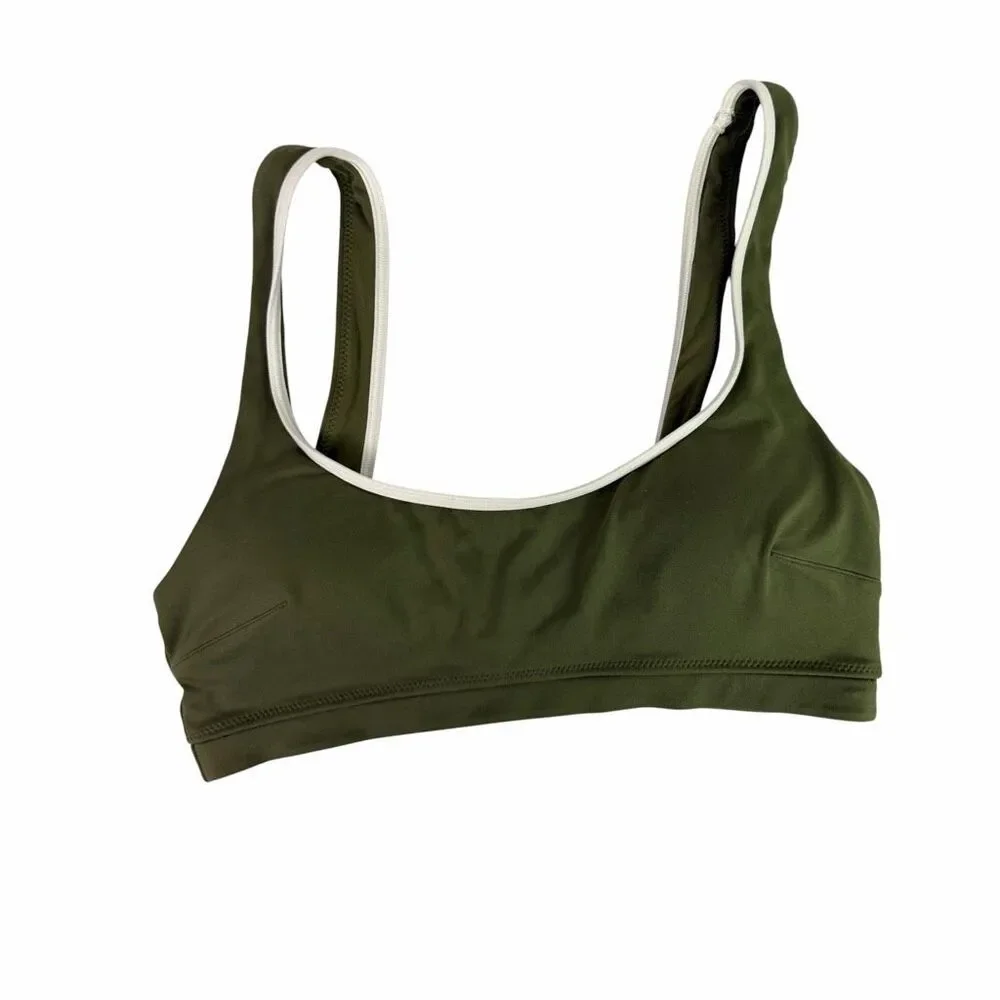 Offline by Aerie Medium Scoop Cheeky Bikini Green Cream - Picture 3 of 9